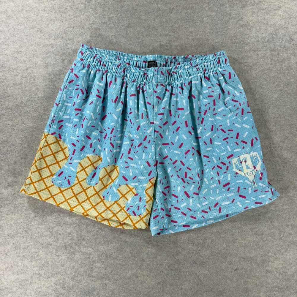Baseball Lifestyle 101 BL101 Ice Cream Cotton Candy Shorts Mens Small 5" Mesh
